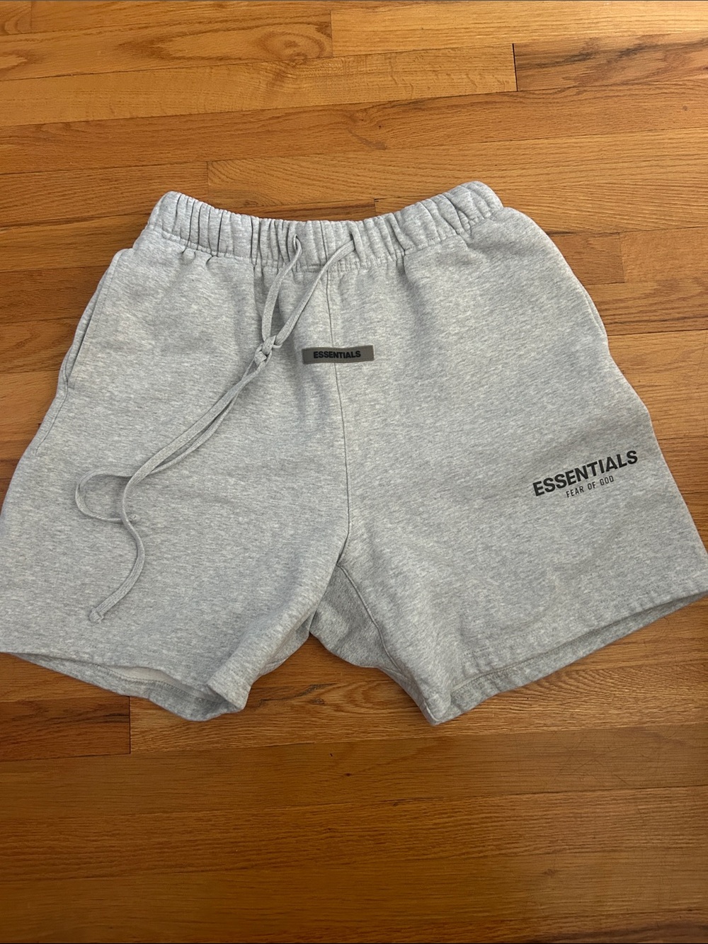 Essentials Light Gray Logo Athletic Sweat Shorts